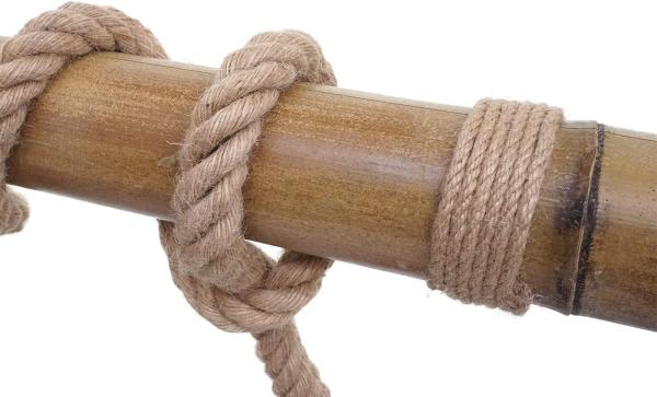 Pendelleuchte HWC-H82, Hängelampe Hängeleuchte, Industrial Vintage Bambus Seil Metall schwarz ~ 3x Kuppellampenschirm Bild 9