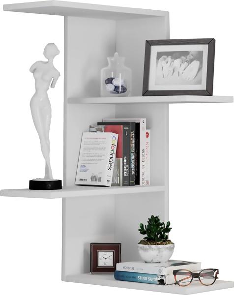 VCM Wandregal Balos 917858 Weiß H. 77 x B. 45 x T. 45 cm