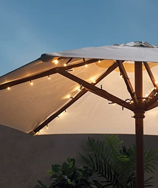 Lights4fun LED-Lichterkette 80er LED Lichterkette Sonnenschirmbeleuchtung