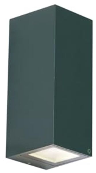 Qazqa Außen-Wandleuchte Baleno, ohne Leuchtmittel, GU10, Grün, Modern, Aluminium, 2-flammig