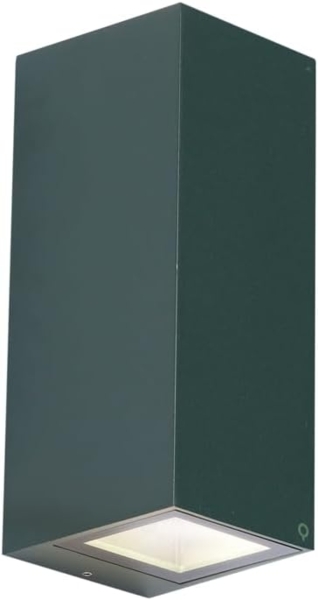 Qazqa Außen-Wandleuchte Baleno, ohne Leuchtmittel, GU10, Grün, Modern, Aluminium, 2-flammig