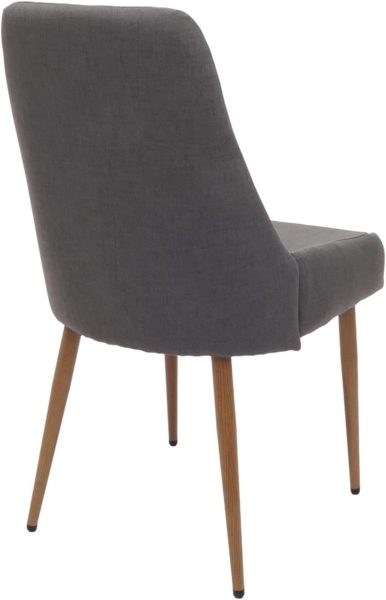 2er-Set Esszimmerstuhl HWC-O27, Küchenstuhl Polsterstuhl Stuhl, Stoff/Textil (280g/m²) Metall ~ dunkelgrau Bild 9