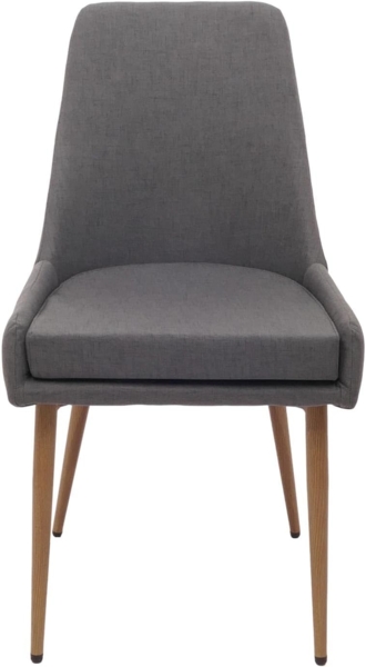 2er-Set Esszimmerstuhl HWC-O27, Küchenstuhl Polsterstuhl Stuhl, Stoff/Textil (280g/m²) Metall ~ dunkelgrau Bild 7