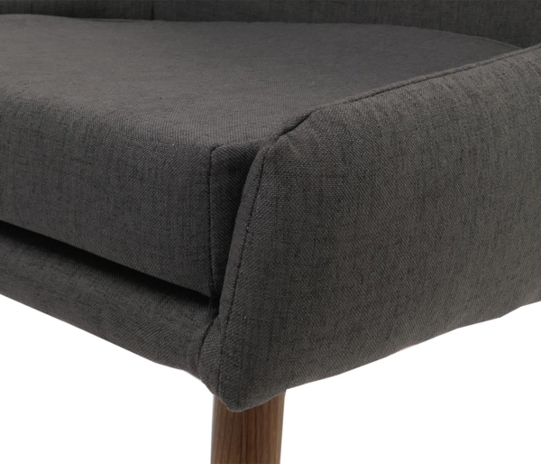 2er-Set Esszimmerstuhl HWC-O27, Küchenstuhl Polsterstuhl Stuhl, Stoff/Textil (280g/m²) Metall ~ dunkelgrau Bild 5