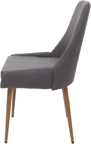 2er-Set Esszimmerstuhl HWC-O27, Küchenstuhl Polsterstuhl Stuhl, Stoff/Textil (280g/m²) Metall ~ dunkelgrau Bild 8