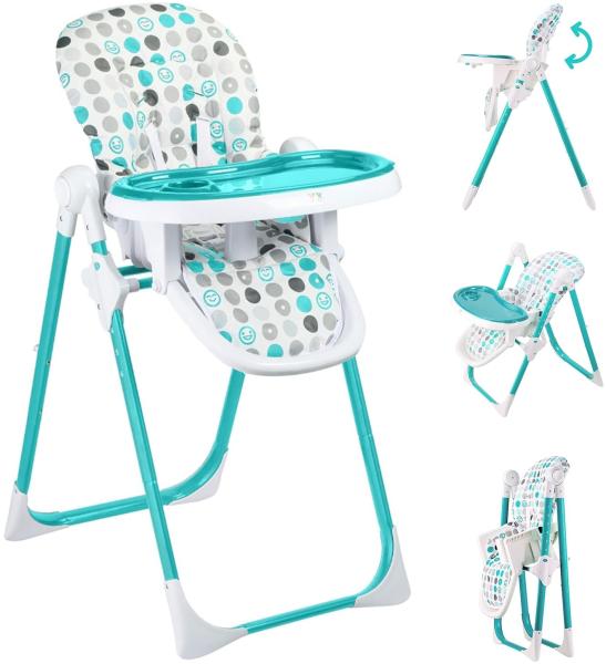 Baby Vivo Design Kinderhochstuhl aus Kunststoff - Tippy in Türkis