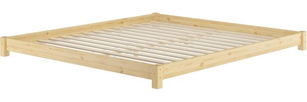 Flaches Doppelbett Massivholzbett Niedrigbett 180x200 Kiefer massiv V-60.51-18, Rollrost inkl.