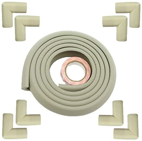 Kantenschutz Schaumstoff von Fairy Baby | Kantenschutz Eckenschutz | Kantenschutz Kinder Schwarz, Grau, Sahne, Braun | für Tische, Platten, Kommode (6M, Grau)