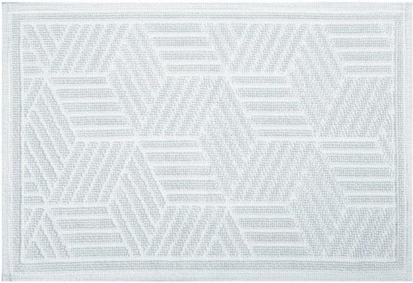 Spirella Badteppich Badvorleger Duschvorleger "Cubo" waschbar, rutschfest Badematte 50x80 cm – weiß