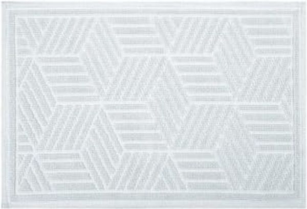 Spirella Badteppich Badvorleger Duschvorleger "Cubo" waschbar, rutschfest Badematte 50x80 cm – weiß