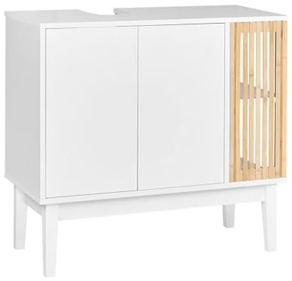 Waschbeckenunterschrank NUBES Holzwerkstoff 80 cm 35 cm 74 cm Weiß