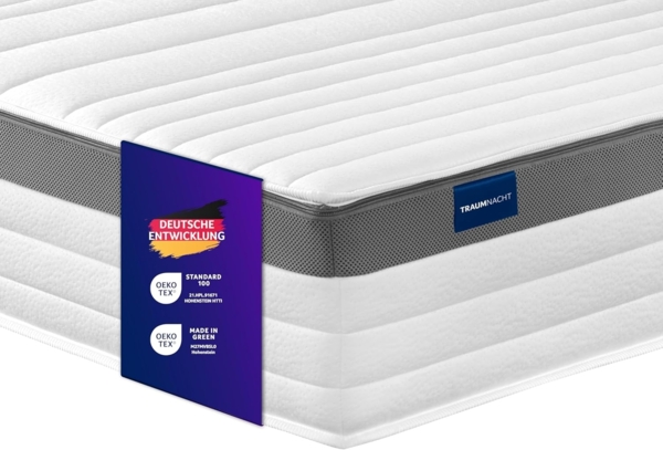 Traumnacht Premium 7-Zonen 500er Tonnentaschenfederkernmatratze, Härtegrad 3 (H3), 90x200 cm, Öko-Tex Zertifiziert, produziert nach deutschem Qualitätsstandard Bild 1