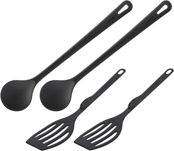 Westmark Küchenhelfer-Set, 4-tlg, je 2 Pfannenwender und Rührlöffel, PA, Notwendige Basics zum Braten und Rühren, Gentle, 203522E6