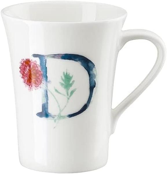 Hutschenreuther Flower Alphabet Becher mit Henkel - D, Bone China, Dahlia, 400 ml, 02048-727383-15505