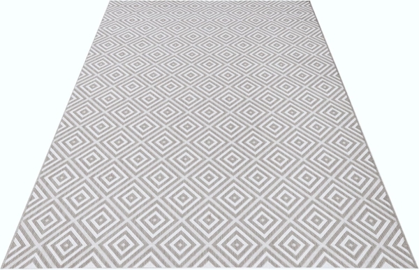 In- & Outdoor Teppich Karo grau/creme - 200x290x0,8cm Bild 8