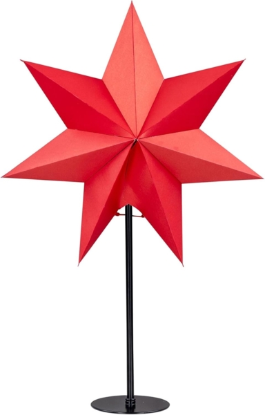 Levandeo® LED Stern, LED Stern Rot H50cm mit Standfuß Weihnachten Leuchtstern Tischdeko