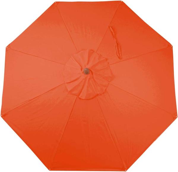 Gastronomie Holz-Sonnenschirm HWC-C57, Gartenschirm, Polyester/Holz 16kg, rund Ø4m Seilzug stoßsicher ~ terracotta Bild 3