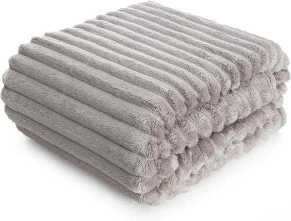 Wohndecke SOFT Design91 Streifen Steppung Gestreifte Decke Gesteppte Sofadecke 70x160 cm beige