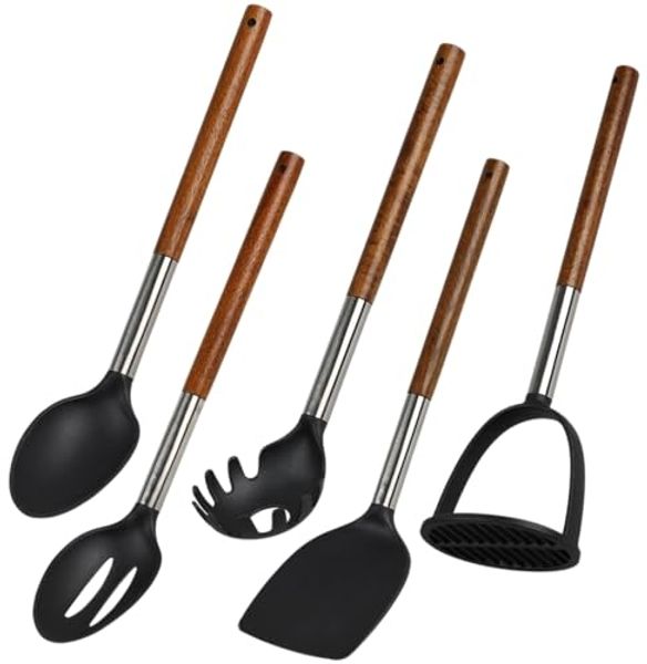 KESPER® Kochbesteck-Set Küchenhelfer (Set, 5-tlg), aus FSC®-zertifiziertem Akazienholz/Edelstahl/Kunststoff