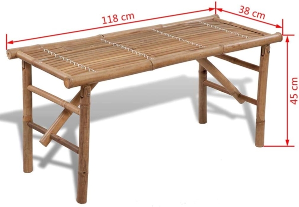 vidaXL Gartenbank Klappbar 118 cm Bambus 41503 Bild 2
