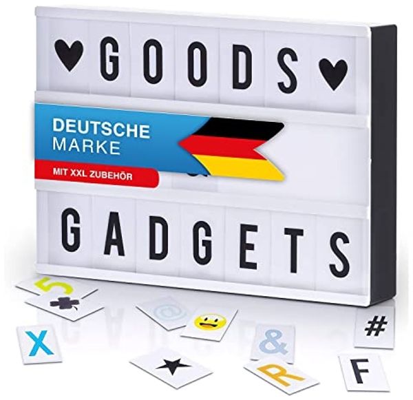 Goods+Gadgets LED Lichtbox GOODS+GADGETS LED Lightbox mit Buchstaben - Botschaftsbox, LED fest integriert, Light-Box Leuchtkasten