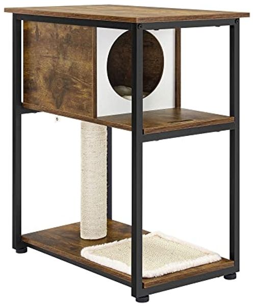 FEANDREA Kratzbaum, Sisalstämme, 2-in-1-Möbel, vintagebraun