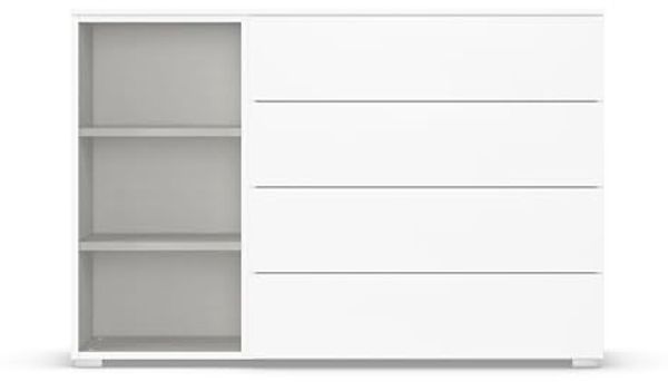 rauch Aditio Box, Kommode, 1-türig, 4 Schubladen, mit Softclose-Funktion, Farbe Weiß, BxHxT 120x81x42cm Bild 7