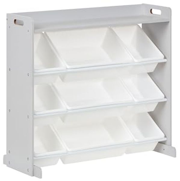 Regal mit 9 Aufbewahrungsboxen COLLIE 78 cm Grau