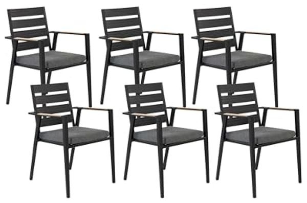 Set mit 6 Stühlen und Sitzkissen TAVIANO Metall Schwarz