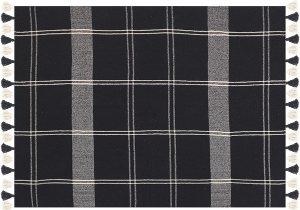 Beliani 'Kulac' Kuscheldecke, Baumwollmischgewebe schwarz, 130 x 170 cm