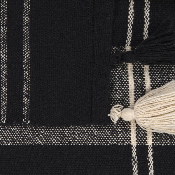 Beliani 'Kulac' Kuscheldecke, Baumwollmischgewebe schwarz, 130 x 170 cm Bild 5