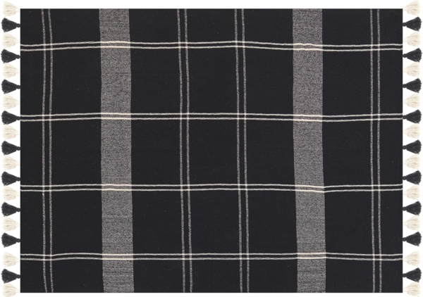 Beliani 'Kulac' Kuscheldecke, Baumwollmischgewebe schwarz, 130 x 170 cm Bild 4