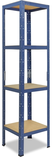 shelfplaza HOME 155x60x60 cm Schwerlastregal in blau mit 4 Böden und 175 kg Traglast pro Boden