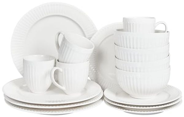 Tafelservice 16-teilig COWSLIP Porzellan Weiß