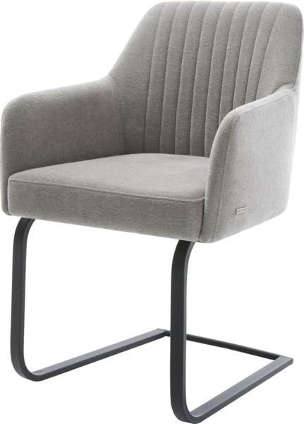 Freischwinger Greg-Flex Strukturstoff Soft Grau Freischwinger flach Schwarz Taschenfederkern