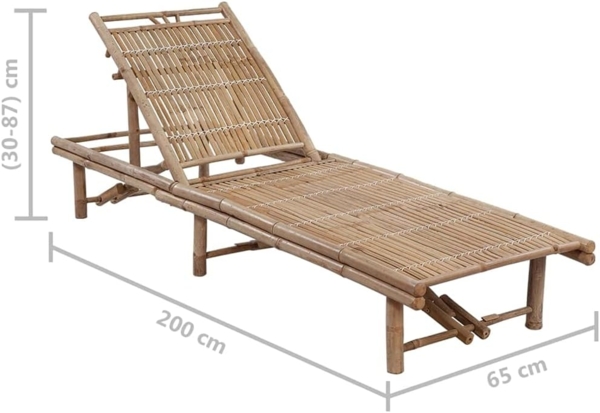 vidaXL Garten-Sonnenliege mit Auflage Bambus 3061643 Bild 2