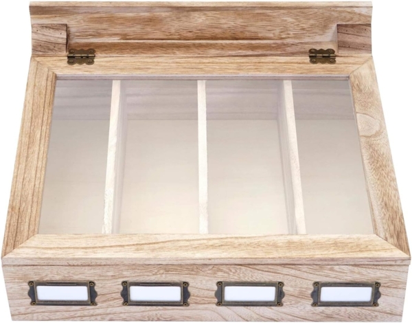 Besteckkiste HWC-C25, Holzbox mit Deckel Besteckkasten, Paulownia 17 x 37 x 33 cm ~ naturbraun Bild 4