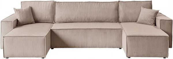 Lookway Wohnlandschaft CARLOS U CORD Gepolstertes Sofa in U-Form, Schlaffunktion