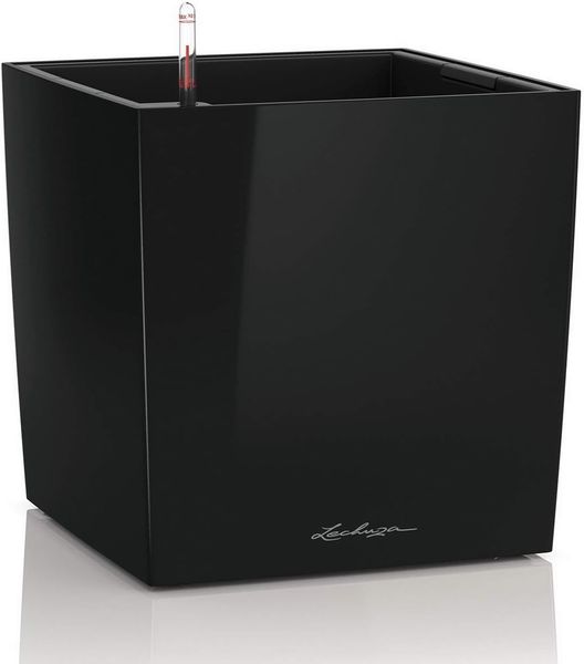 LECHUZA CUBE Premium 30 schwarz hochglanz 16469