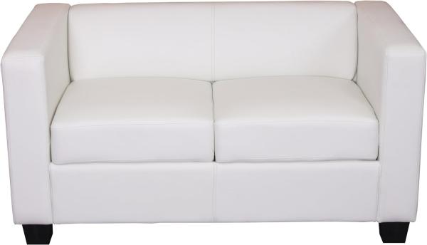 2er Sofa Couch Loungesofa Lille ~ Kunstleder, weiß