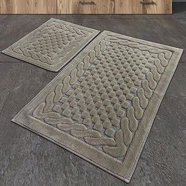 Badteppich Set 2-teilig Nerz