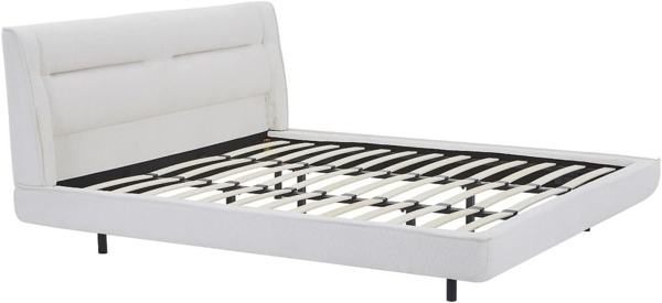 Vente-unique - Bett 180 x 200 cm - Bouclé-Stoff - Beige - ISYDE