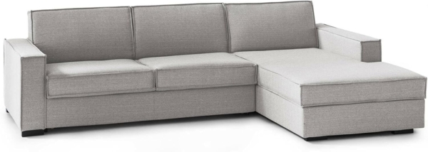 Talamo Italia Ecksofa Beatrice, Made in Italy, Drehbare Öffnung mit Matratze und Netz inklusive, Rechte Halbinsel mit Stauraum, mit schmalen Armlehnen, Cm: 260x95h90, Farbe Grau Bild 4