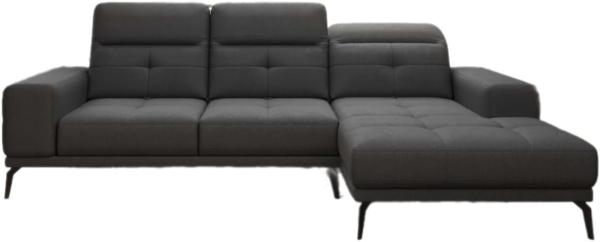 Designer Sofa Terina inkl. Beistellhocker Stoff Schwarz Rechts