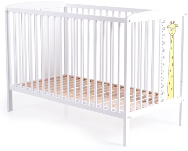 Cangaroo Babybett Amelia 120 x 60 cm, Holz Buche, 3 Höhenpositionen, Gitterbett weiß