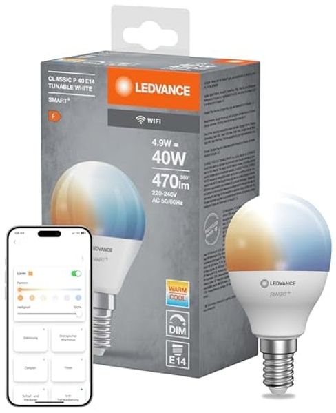 LEDVANCE SMART+ WiFi Mini-Glühbirne Tunable White 230V TW FR E14 SINGLE PACK