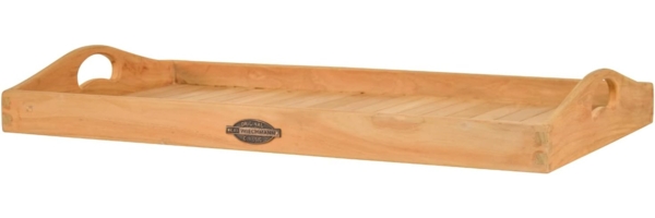 Kai Wiechmann Tablett Edles Teak Serviertablett 66 x 38 cm als wetterfestes Holztablett, Teak, edles und unbehandeltes Frühstückstablett aus Teak