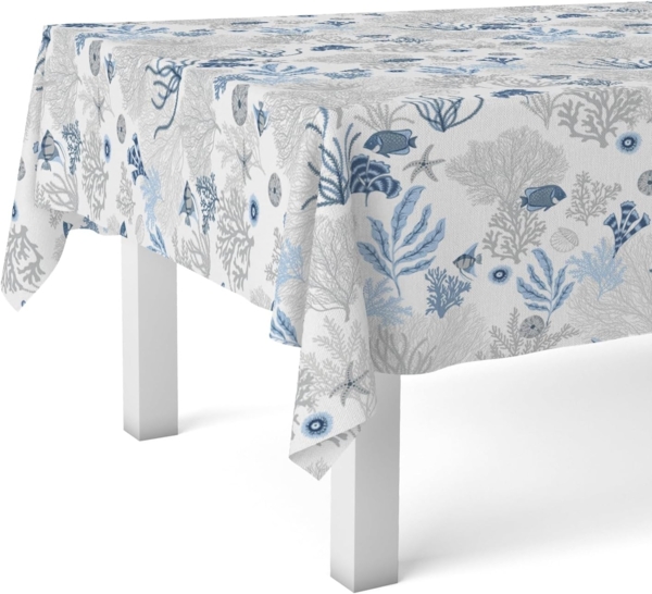 Tischdecke, Wachstuch, Blau, 260x140 cm Bild 2