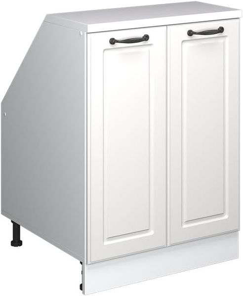 Dachschrägenschrank Rion Weiß Landhaus 60 x 81.6 cm mit 2 Türen, Schrankkorpus 60 cm Tiefe Vicco