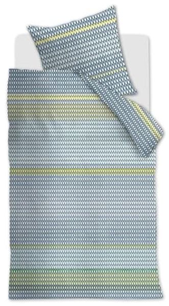 Beddinhouse Mako-Satin Bettwäsche Rhythm Blue Green 135X200 135x200 cm + 1 x 80 x 80 cm 1 Bettbezug, 1 Kissenbezug Blau Grün